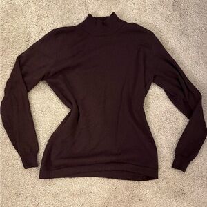 Women’s S (Kids XL) brown Merino wool turtleneck